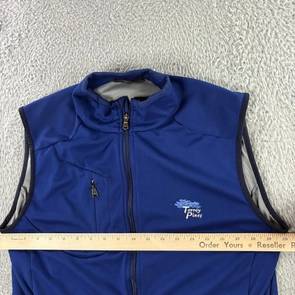 RLX Ralph Lauren Vest Mens Medium‎ Full Zip Torrey Pines Golf Performance Blue - Picture 8 of 9